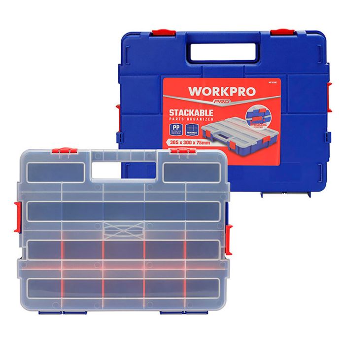 Caja con compartimentos Workpro Polipropileno 38,2 x 30 x 6,2 cm 18 Compartimentos 5