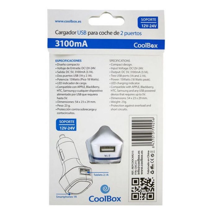 Cargador de Coche CoolBox COO-CDC215 1