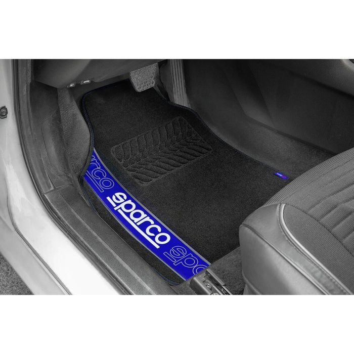 Set de Alfombrillas para Coche Sparco F510 Moqueta Universal Negro Azul 4 Piezas 1