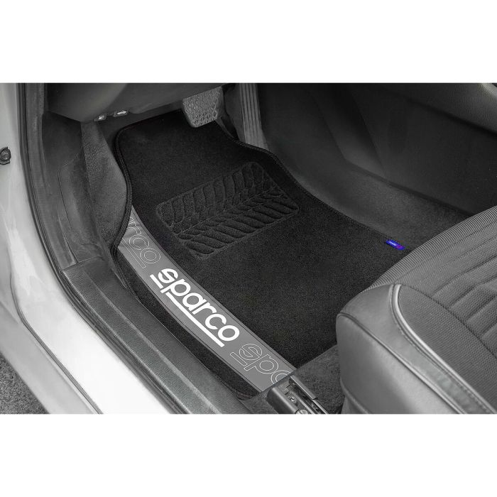 Set de Alfombrillas para Coche Sparco F510 Moqueta Universal Negro Gris 4 Piezas 1