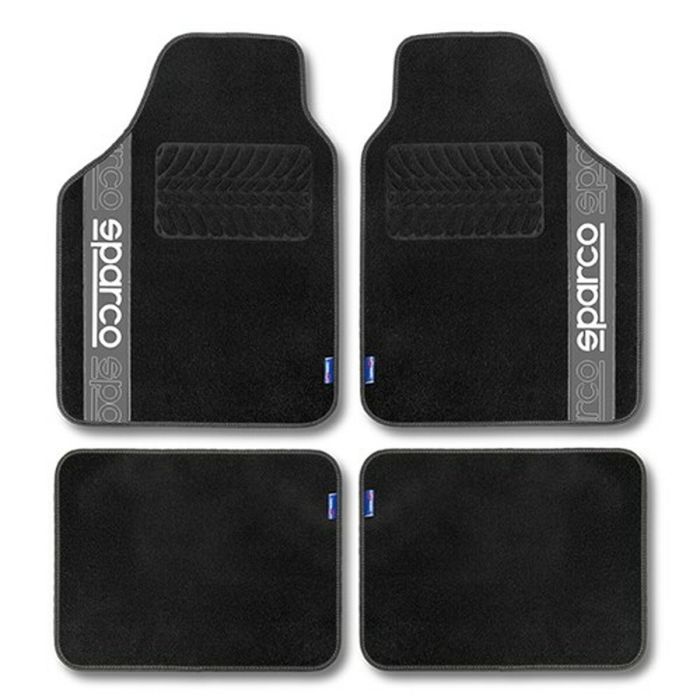 Set de Alfombrillas para Coche Sparco F510 Moqueta Universal Negro Gris 4 Piezas