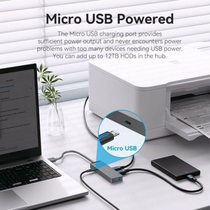 Hub USB Vention CHLBB Negro 4