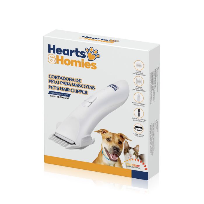 Cortapelos para mascotas Hearts & Homies HEARTS&HOMIES Blanco Polipropileno 15,5 x 5 cm 1 Cortapelos para mascotas Hearts & Homies HEARTS&HOMIES Blanco Polipropileno 15,5 x 5 cm 1