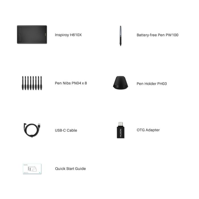 Tabletas Gráficas y Pens Huion H610X 1