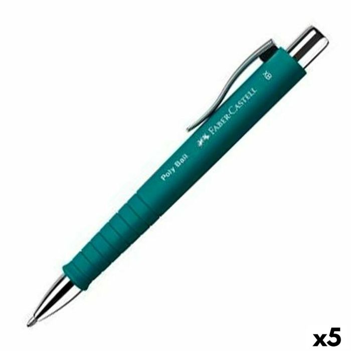 Bolígrafo Faber-Castell Poly Ball XB Verde Esmeralda (5 Unidades) Bolígrafo Faber-Castell Poly Ball XB Verde Esmeralda (5 Unidades)