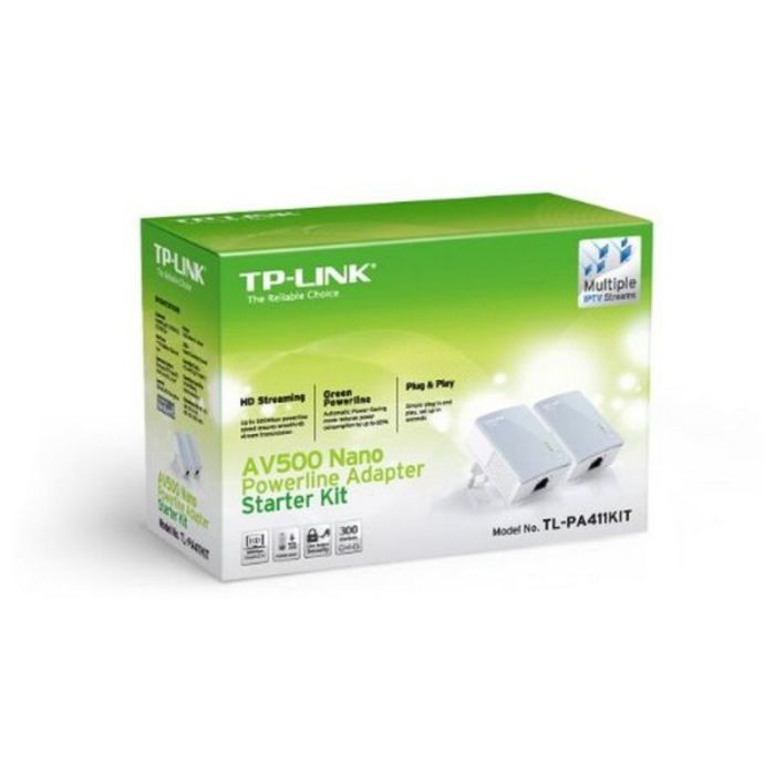 Adaptador PLC TP-Link TL-PA411KIT 600 Mbps LAN Blanco 1