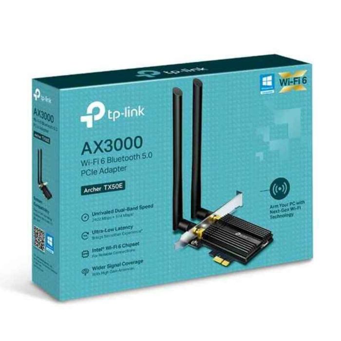 Tarjeta de Red Wifi TP-Link Archer TX50E Bluetooth 5.0 2400 Mbps 1