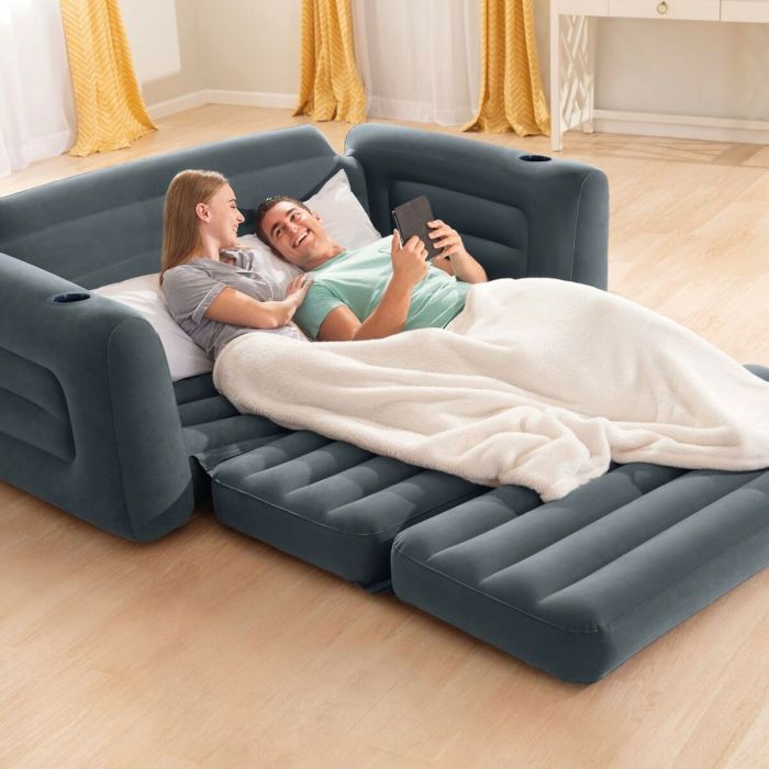 Sofá Cama Hinchable Intex Pull-Out 203 x 66 x 224 cm Gris 1