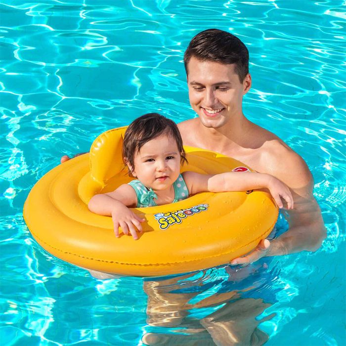 Bestway Flotador Hinchable 3 Aros Asiento Bebe 76x76 cm 1 a 2 Años Jardin, Piscina y Playa 32050 1