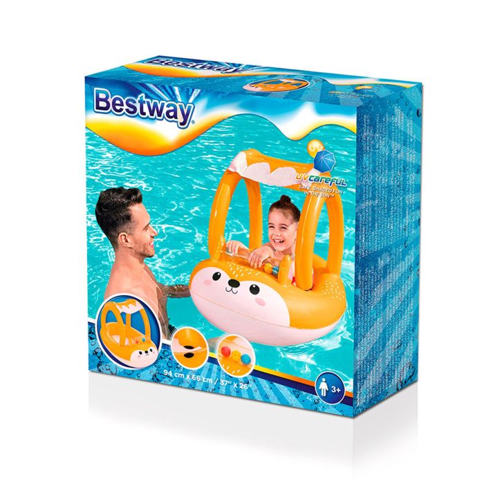 Bestway Barca Hinchable Infantil Pato con Sonido 109x99 cm +3 Años Playa y Piscina 34151 2