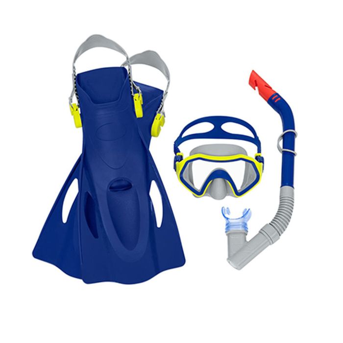 Gafas de Buceo con Tubo y Aletas Bestway 37-41 Azul (3 Unidades) (1 unidad) 4