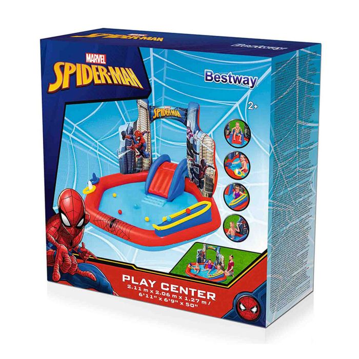 Piscina infantil Bestway Parque de juegos Spiderman 211 x 206 x 127 cm 2