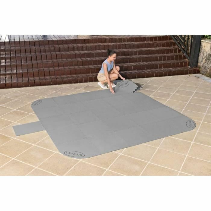 Suelo protector para piscinas desmontables Bestway Lay-Z-Spa 196 x 196 cm Gris Polietileno 4