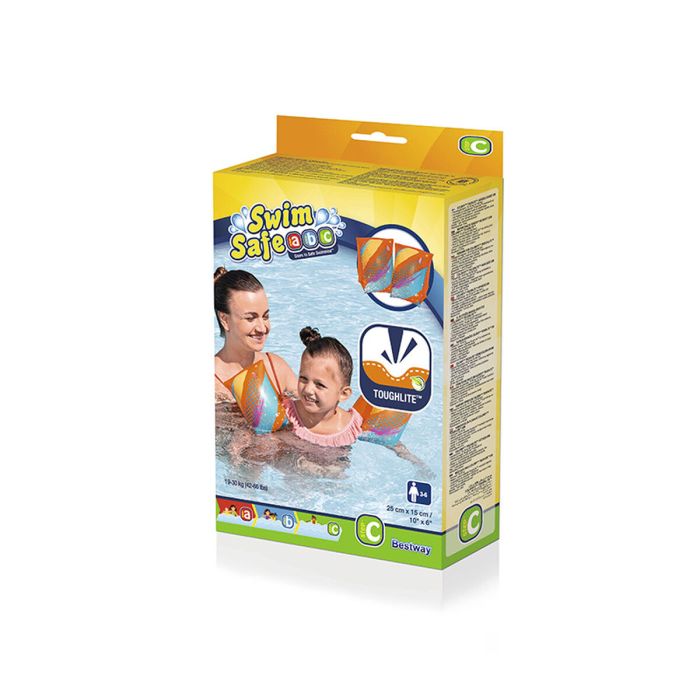 Bestway Manguitos Hinchables Textil Suave Seguridad Bebe Color Surtido UPF 50+ 38x16,5 cm +3 a 6 Años Playa y Piscina 32183 2