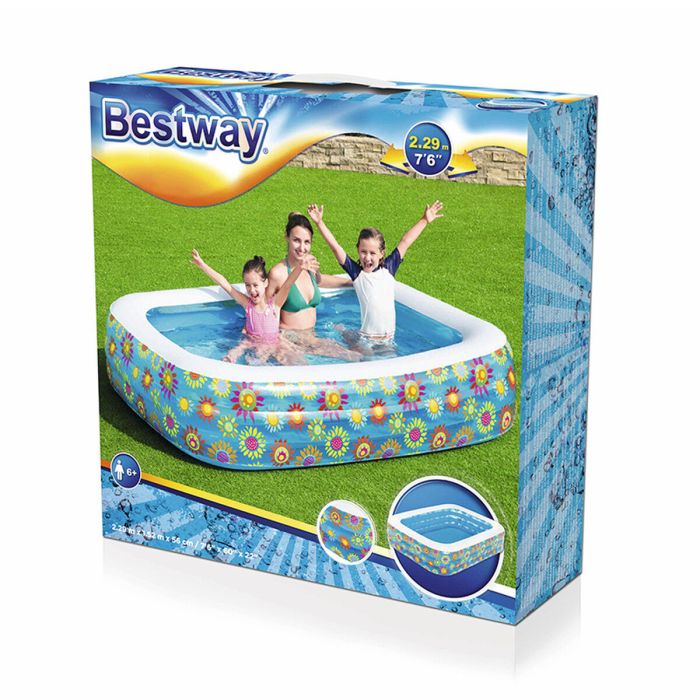 Piscina Hinchable para Niños Bestway Floral 229 x 152 x 56 cm Azul 2