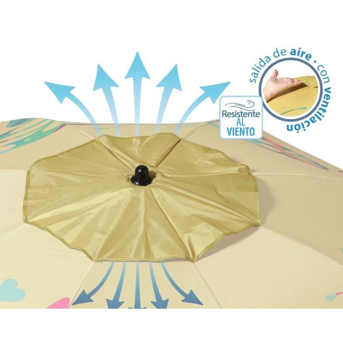 Atosa Sombrilla de Playa Reclinable de Aluminio con UPF 50+, Amarillo, 200 cm 5