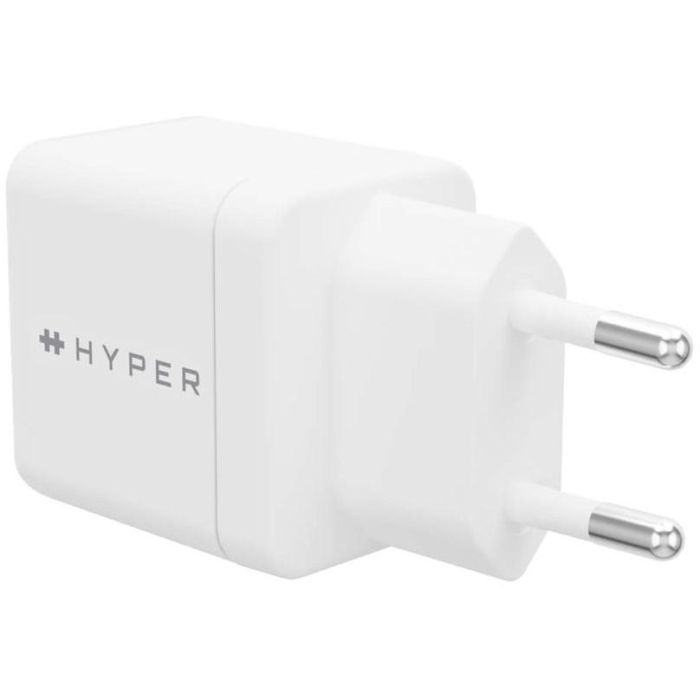 HYPER HJG35EU Cargador de Dispositivo Móvil para Smartphone y Auriculares, Carga Rápida, Blanco, Interior, Corriente Alterna, 2 Puertos USB Tipo C 2