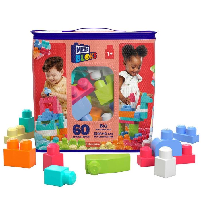 Mega Bloks Dch54 Bolsa 60 Bloques de Construcción de Colores Rosa Fisher-Price First Builders para Niños +12 Meses 0 Mega Bloks Dch54 Bolsa 60 Bloques de Construcción de Colores Rosa Fisher-Price First Builders para Niños +12 Meses 0