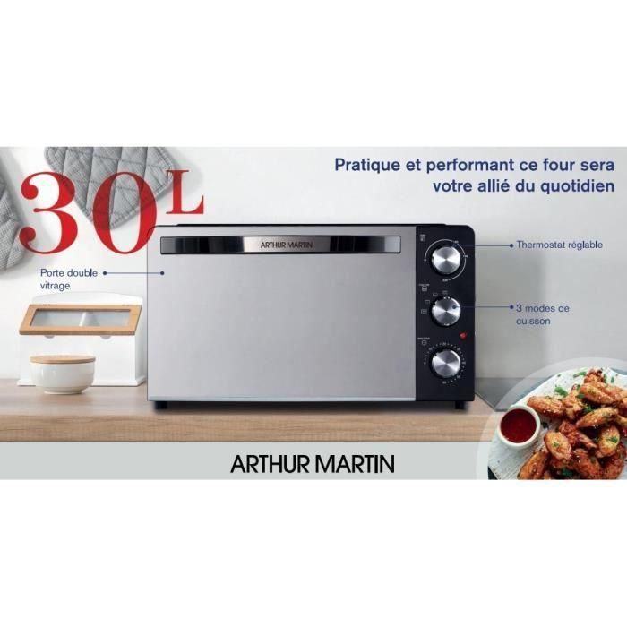 Horno de libre instalación - ARTHUR MARTIN - AMF30L - 30 L - 1.500 W - Temporizador 60 min - Puerta con espejo 4 Horno de libre instalación - ARTHUR MARTIN - AMF30L - 30 L - 1.500 W - Temporizador 60 min - Puerta con espejo 4