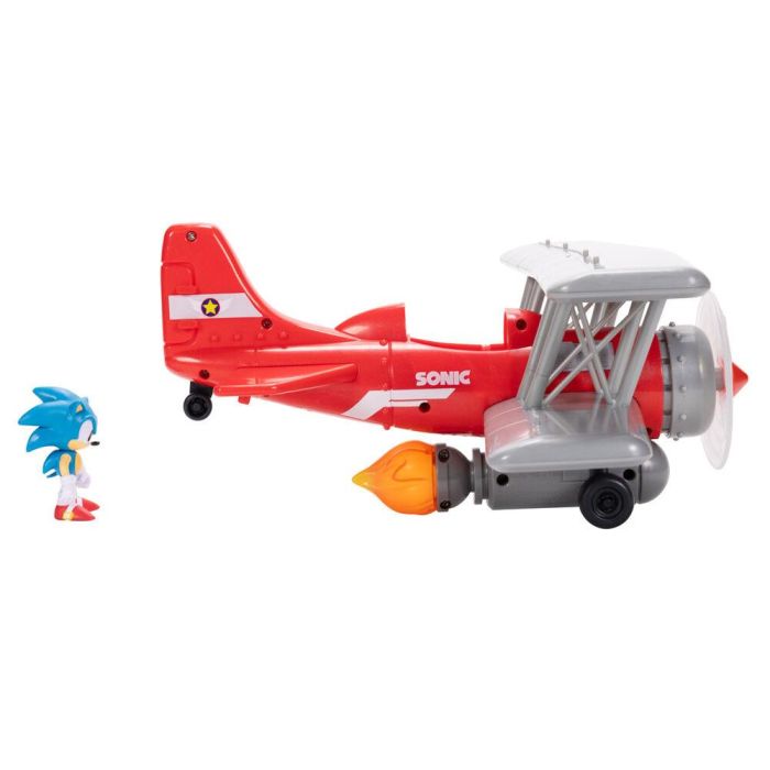 Jakks Pacific 423284 - Juguete Avioneta Biplano Tornado Sonic con Sonidos, Luces y Ruedas Funcionales, Incluye Figura 6cm 5 Jakks Pacific 423284 - Juguete Avioneta Biplano Tornado Sonic con Sonidos, Luces y Ruedas Funcionales, Incluye Figura 6cm 5