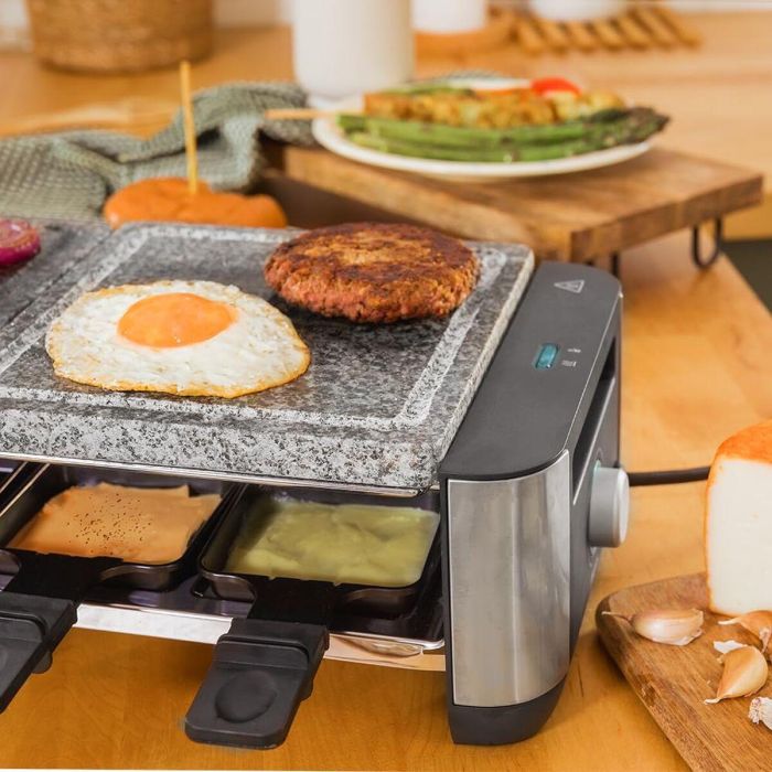 Cecotec Raclette Cheese&Grill 16000 Inox Allstone 1400W Placa Piedra 8 Pers. Negra 8