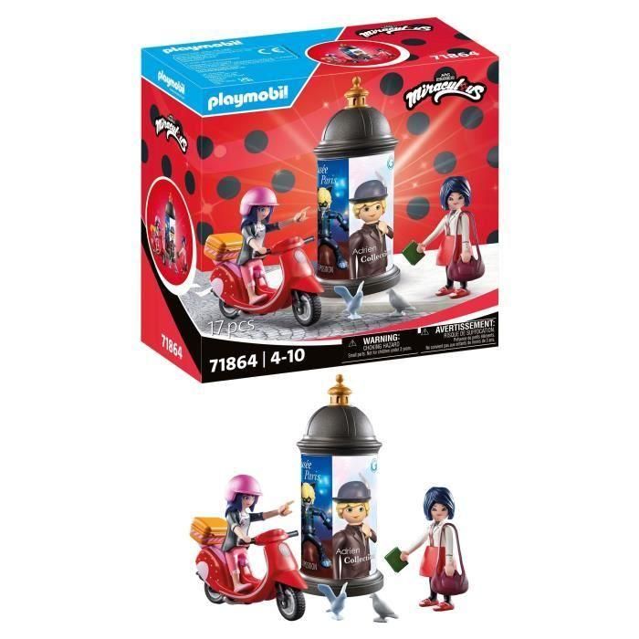 Playmobil 71864 Miraculous: Paseo en Scooter por París con Marinette y Kagami, Maletero, Juego de Construcción para Niños +4 años 2