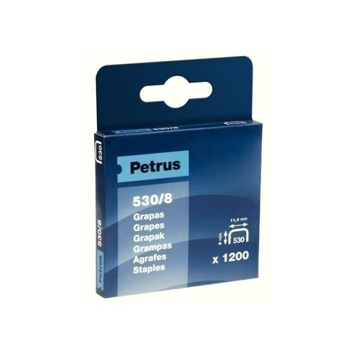 Petrus Grapa cobreada 530/8mm, caja 1200 unidades, modelo 77514