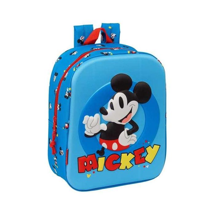 Mochila Escolar Mickey Mouse Clubhouse Azul 22 x 27 x 10 cm 3D