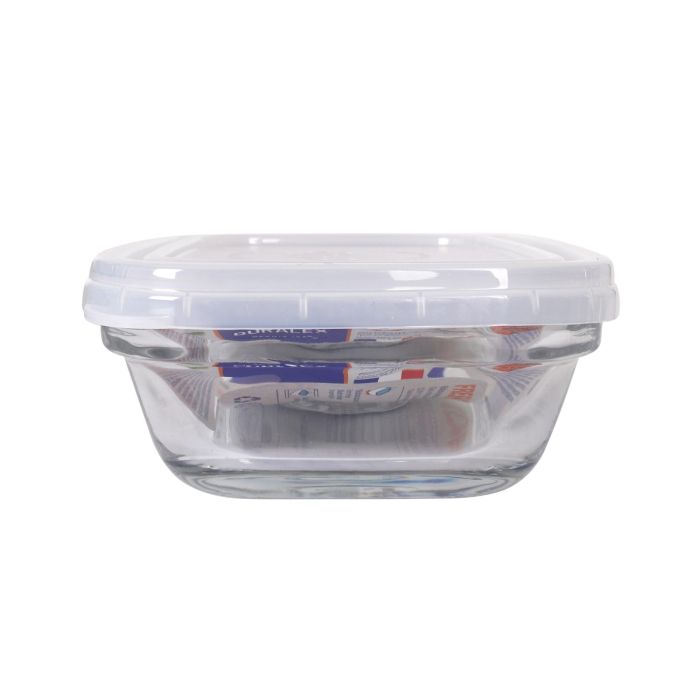 Duralex Fiambrera Rectangular 0.4L 15.5 cm x 11 cm x 4.5 cm Tapa Transparente (8 Unidades)