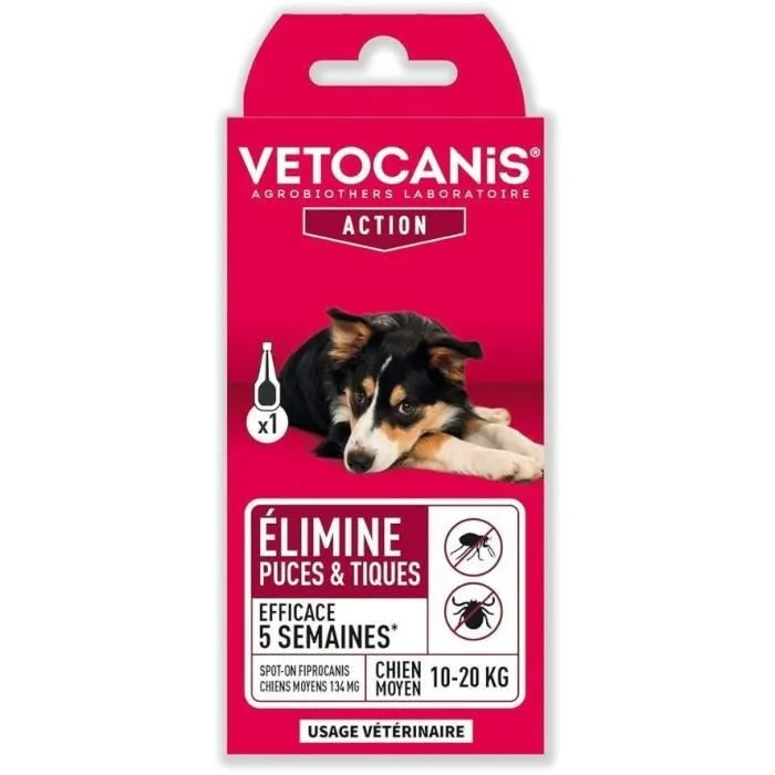 Vetocanis Pipeta Fipronil Spot-on para Perros Medianos 134mg Tratamiento y Prevención Pulgas y Garrapatas 0 Vetocanis Pipeta Fipronil Spot-on para Perros Medianos 134mg Tratamiento y Prevención Pulgas y Garrapatas 0