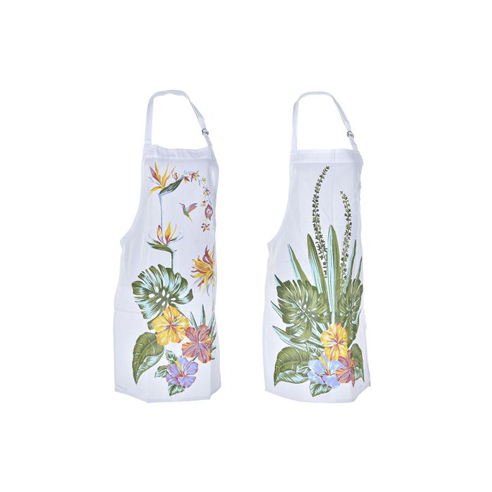 DKD Home Decor Delantal Tropic Garden Poliéster Tropical Multicolor Blanco 80x60 cm - Pack 4 Unidades (2 Sets) 3 DKD Home Decor Delantal Tropic Garden Poliéster Tropical Multicolor Blanco 80x60 cm - Pack 4 Unidades (2 Sets) 3
