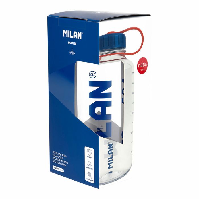 Botella de Agua Milan 1 L Transparente Plástico 1 Botella de Agua Milan 1 L Transparente Plástico 1