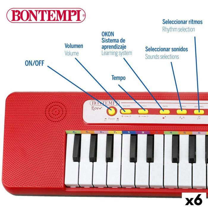 Teclado Bontempi 47 x 3,5 x 13 cm (6 Unidades) 17 Teclado Bontempi 47 x 3,5 x 13 cm (6 Unidades) 17