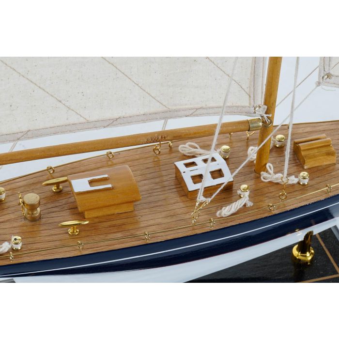 DKD Home Decor Barco Blanco Azul 9 x 62 x 42 cm (2 Unidades)