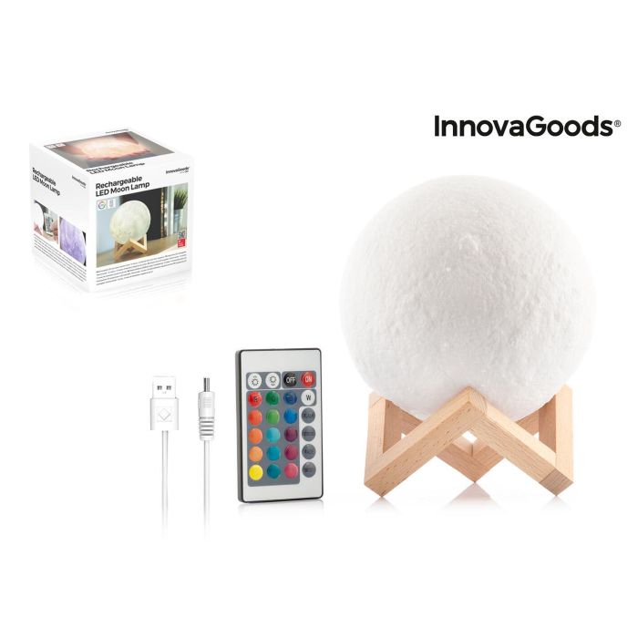Innovagoods Lámpara LED Recargable Luna Moondy Luces para Decoración (6 Unidades) 0 Innovagoods Lámpara LED Recargable Luna Moondy Luces para Decoración (6 Unidades) 0