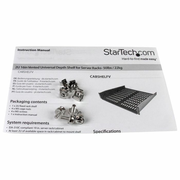 Bandeja Fija para Armario Rack Startech CABSHELFV 1 Bandeja Fija para Armario Rack Startech CABSHELFV 1