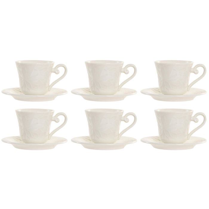 Juego de Tazas de Café Home ESPRIT Blanco Bambú Porcelana 90 ml 2 Juego de Tazas de Café Home ESPRIT Blanco Bambú Porcelana 90 ml 2