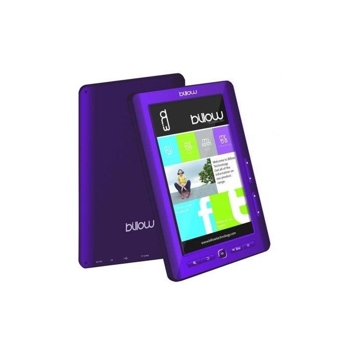 LECTOR DE LIBROS MULTIMEDIA COLOR EBOOK BILLOW E2TP - 4GB - 800X480 - 7" / 17.78CM TFT - MICROSD - PÚRPURA LECTOR DE LIBROS MULTIMEDIA COLOR EBOOK BILLOW E2TP - 4GB - 800X480 - 7" / 17.78CM TFT - MICROSD - PÚRPURA