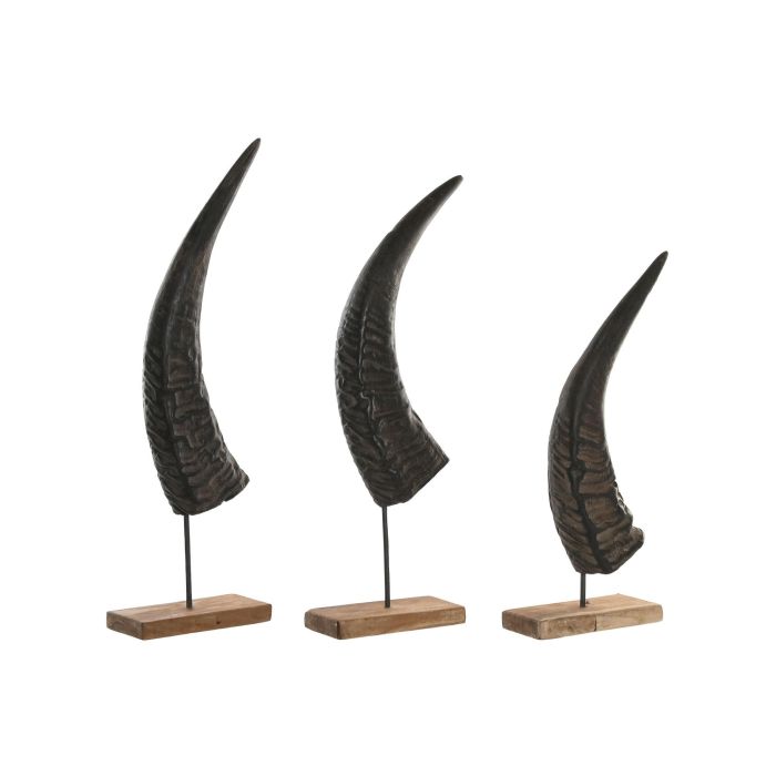 Decoracion Item Home DKD Home Decor Negro Natural 11 x 65 x 20 cm Set de 3 Decoracion Item Home DKD Home Decor Negro Natural 11 x 65 x 20 cm Set de 3