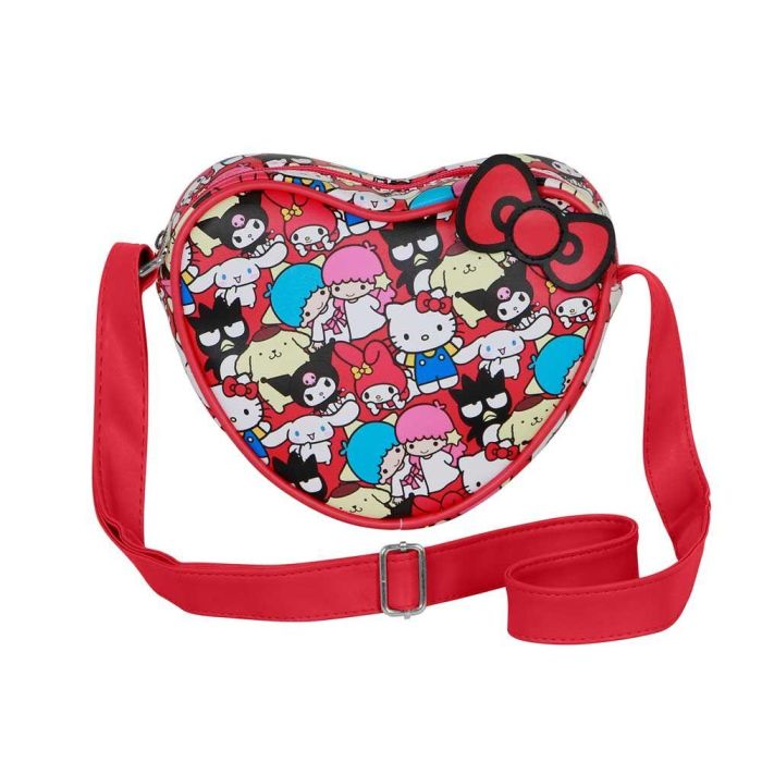 Sanrio Hello Kitty Bolso Urbano Corazón Friends Multicolor con Asa Ajustable de Poliéster