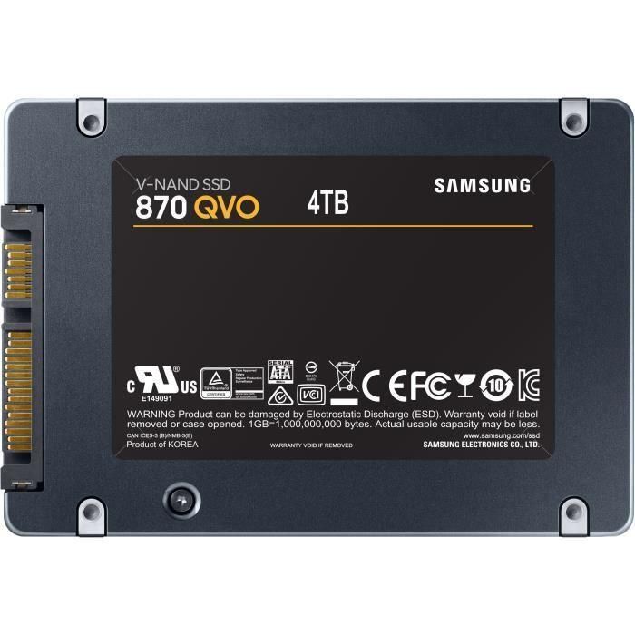 Disco SSD Samsung 870 QVO 4TB/ SATA III/ Full Capacity 3 Disco SSD Samsung 870 QVO 4TB/ SATA III/ Full Capacity 3