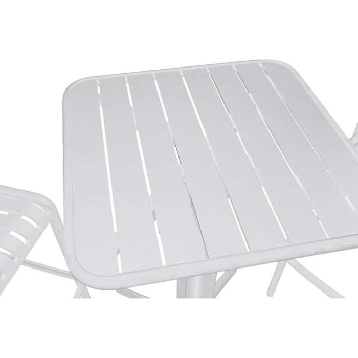 Conjunto de Mesa con 2 Sillas Home ESPRIT Blanco Metal Polipropileno 60 x 60 x 102 cm 7 Conjunto de Mesa con 2 Sillas Home ESPRIT Blanco Metal Polipropileno 60 x 60 x 102 cm 7