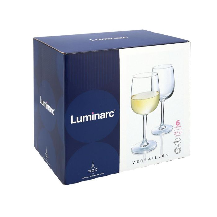 Luminarc Copas de Vino Vidrio Versailles Transparente 27 cL Pack 6 Unidades 2 Luminarc Copas de Vino Vidrio Versailles Transparente 27 cL Pack 6 Unidades 2