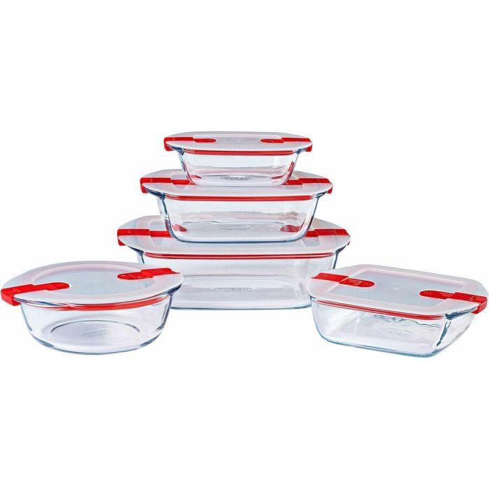 Pyrex AAAAY00560 Set 5 Recipientes Cook & Heat de Vidrio con Tapa y Válvula de Vapor para Almacenar y Microondas 9