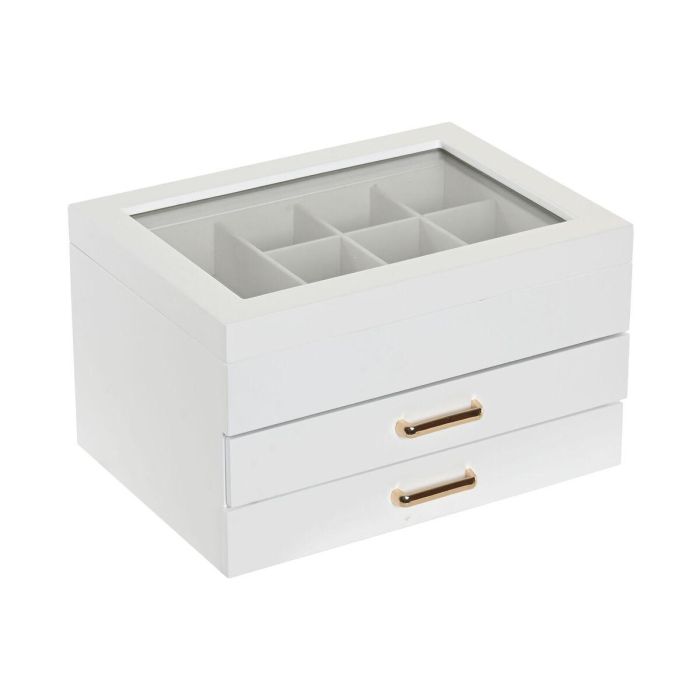 DKD Home Decor Joyero Tradicional Blanco Madera y Cristal 17 x 13 x 23 cm 2 DKD Home Decor Joyero Tradicional Blanco Madera y Cristal 17 x 13 x 23 cm 2