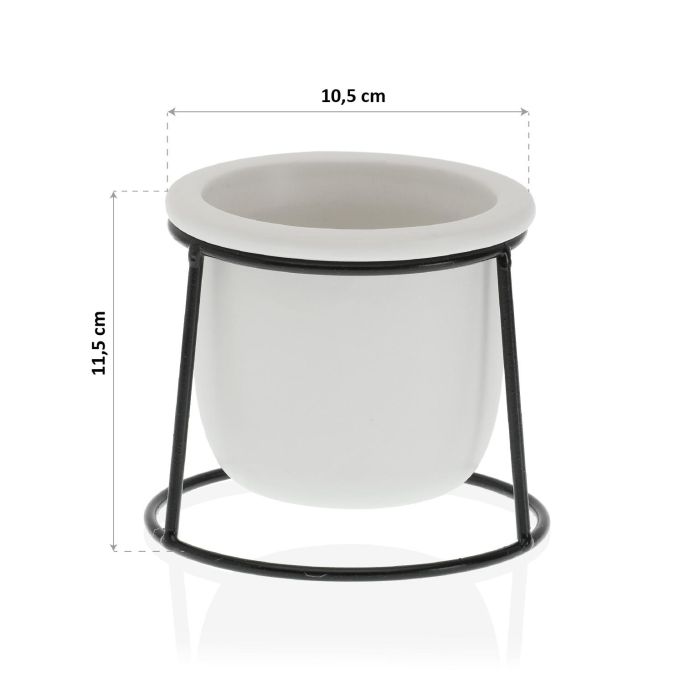 Maceta Blanca C/ Base Metal Versa 10X11CM 2 Maceta Blanca C/ Base Metal Versa 10X11CM 2