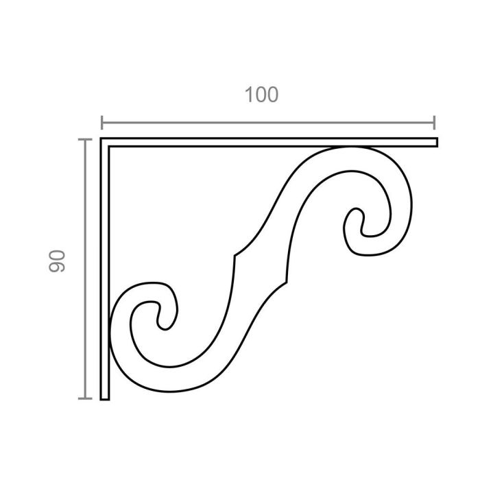 Escuadra ornamental plm05 negro 100 x 90 mm 1 Escuadra ornamental plm05 negro 100 x 90 mm 1