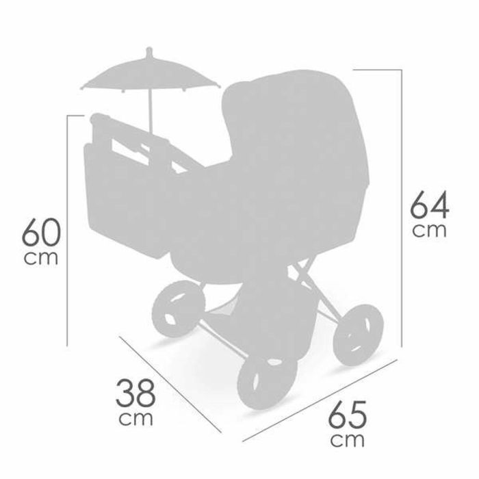 Decuevas Coche de muñeca plegable Capriccio con sombrilla y bolso para muñecas de hasta 48 cm 38x65x60 cm 4