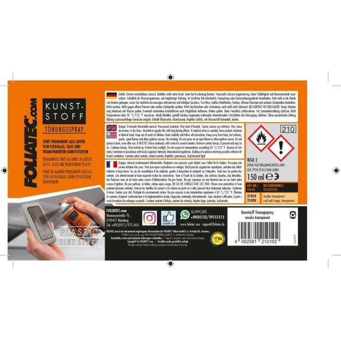Pintura en spray Foliatec 21020 Rojo Tinte Translúcido 150 ml 1 Pintura en spray Foliatec 21020 Rojo Tinte Translúcido 150 ml 1