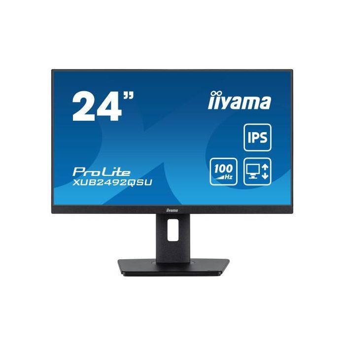 iiyama XUB2492QSU-B1 Monitor 24" WQHD IPS 2560x1440 100Hz 0.5ms HDMI DP USB Altavoces Pivot Negro
